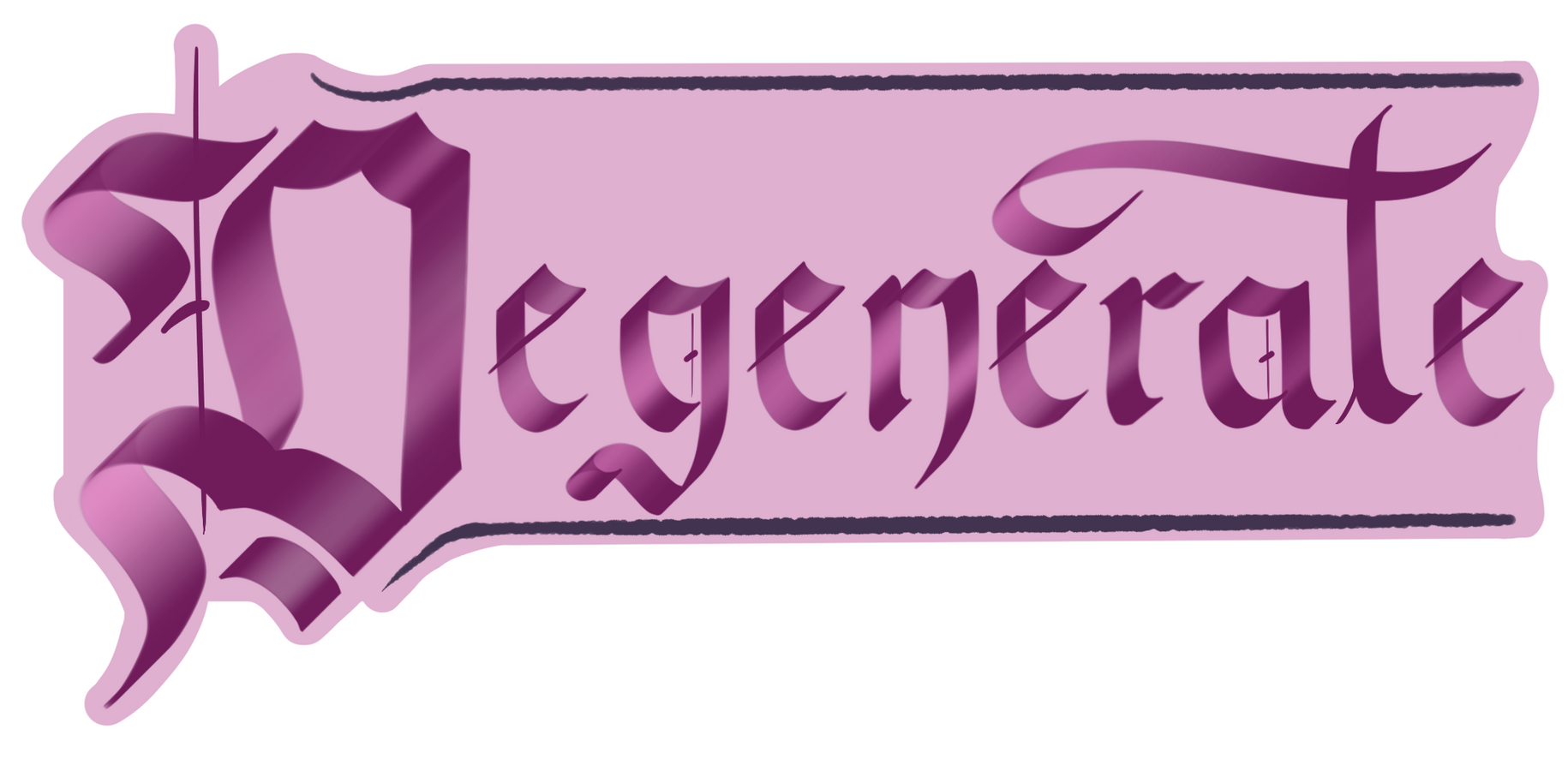 degenerate calligraphy sticker