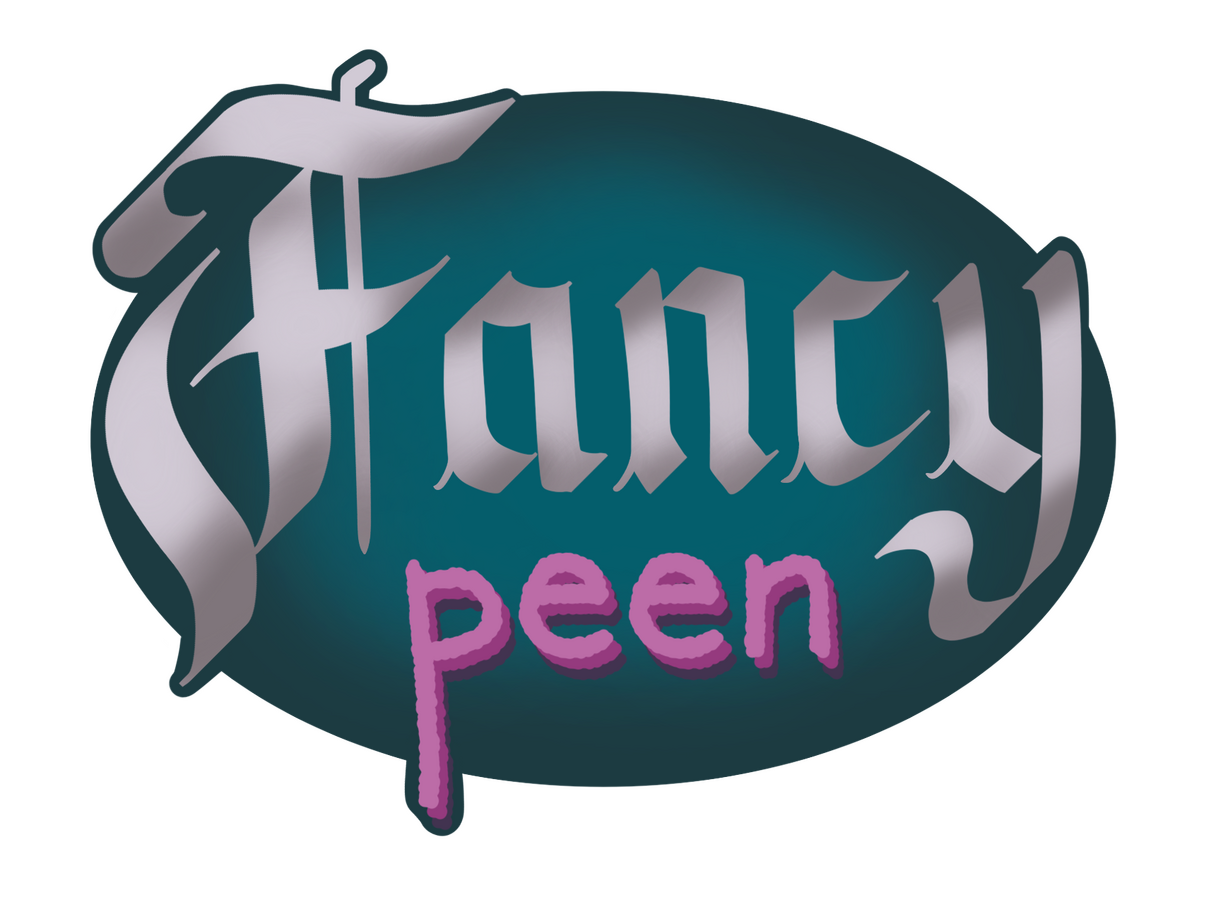 fancy peen hand lettering sticker